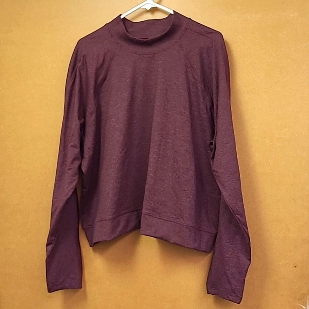 Old Navy Purple Cozecore Mock Neck Cropped Workout Top